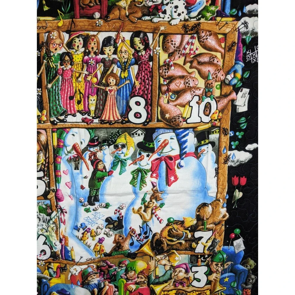 I Spy Hidden Object Quilt Wizard Snowman Reversible Kids Wall Hanging 41.5x34.5